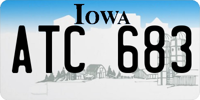 IA license plate ATC683