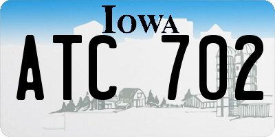 IA license plate ATC702