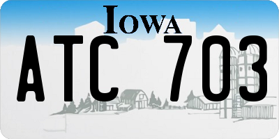 IA license plate ATC703