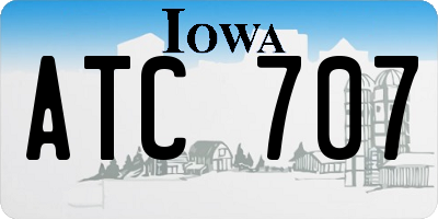 IA license plate ATC707