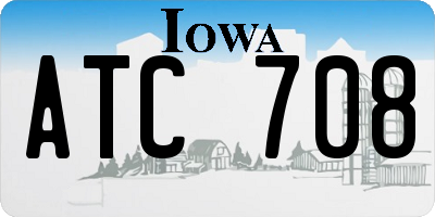 IA license plate ATC708