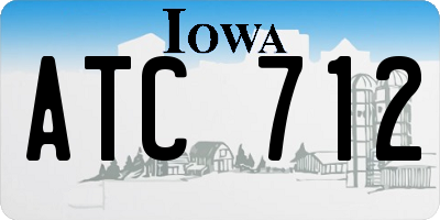 IA license plate ATC712