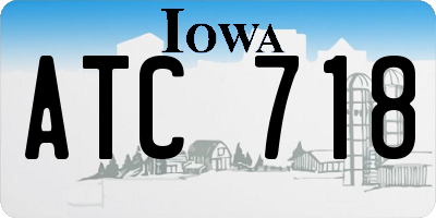 IA license plate ATC718