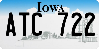IA license plate ATC722