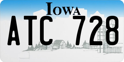 IA license plate ATC728
