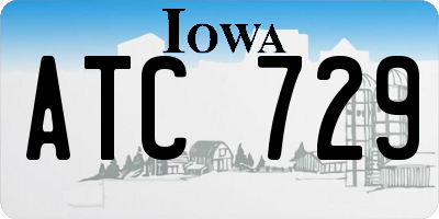 IA license plate ATC729