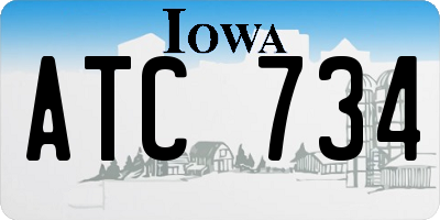 IA license plate ATC734