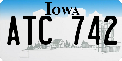 IA license plate ATC742