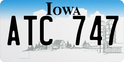 IA license plate ATC747
