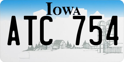 IA license plate ATC754