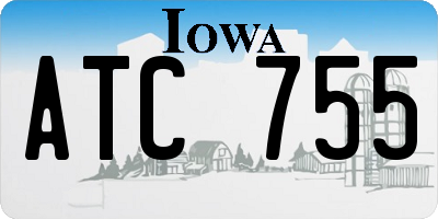 IA license plate ATC755