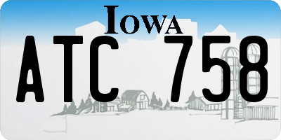 IA license plate ATC758
