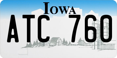IA license plate ATC760