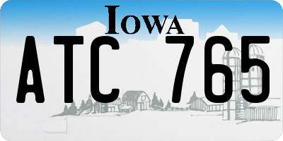 IA license plate ATC765