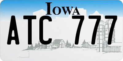 IA license plate ATC777