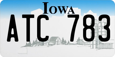 IA license plate ATC783