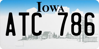 IA license plate ATC786