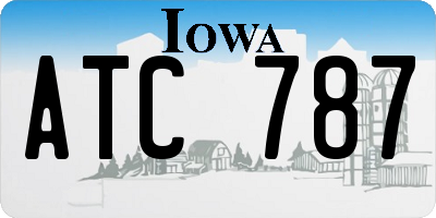 IA license plate ATC787