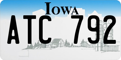 IA license plate ATC792