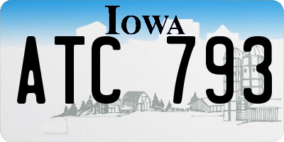 IA license plate ATC793