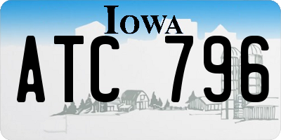 IA license plate ATC796