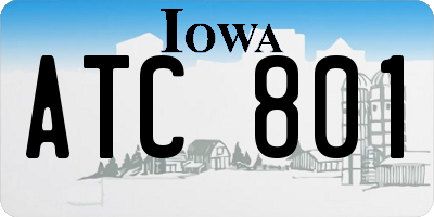 IA license plate ATC801
