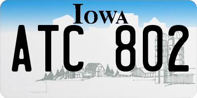 IA license plate ATC802