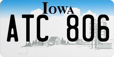 IA license plate ATC806