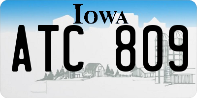 IA license plate ATC809