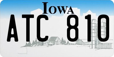 IA license plate ATC810