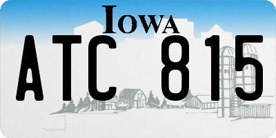 IA license plate ATC815