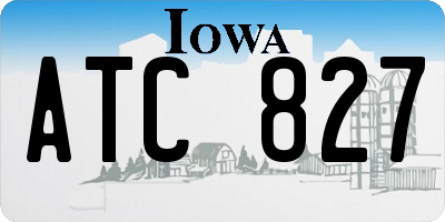 IA license plate ATC827