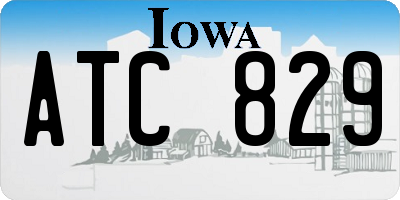 IA license plate ATC829