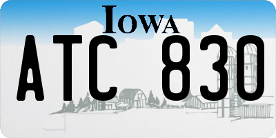 IA license plate ATC830