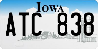 IA license plate ATC838