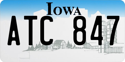 IA license plate ATC847