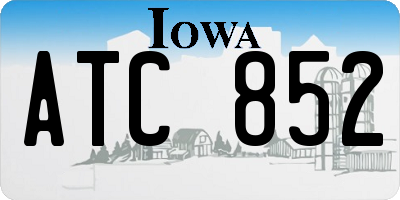 IA license plate ATC852
