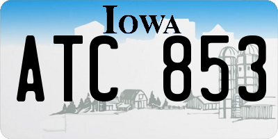 IA license plate ATC853