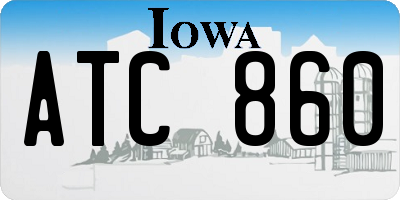 IA license plate ATC860
