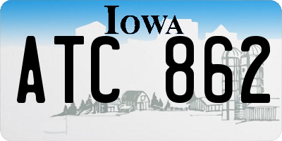 IA license plate ATC862