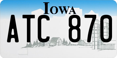 IA license plate ATC870