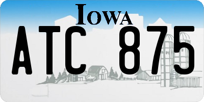 IA license plate ATC875