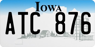 IA license plate ATC876