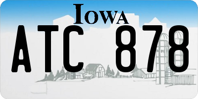 IA license plate ATC878