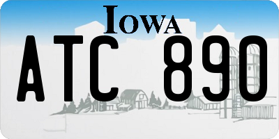 IA license plate ATC890