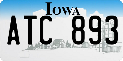 IA license plate ATC893