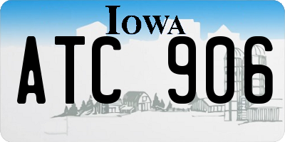 IA license plate ATC906