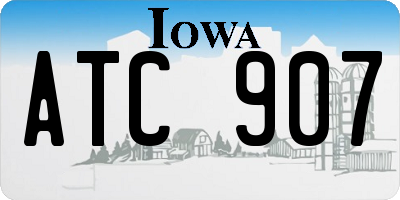 IA license plate ATC907