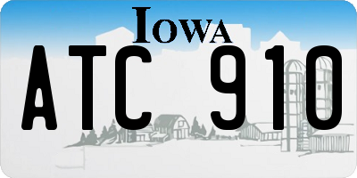 IA license plate ATC910