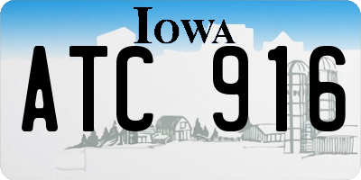 IA license plate ATC916